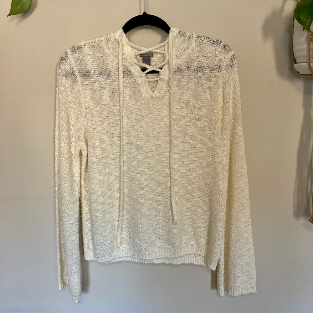 Cream knit hoodie